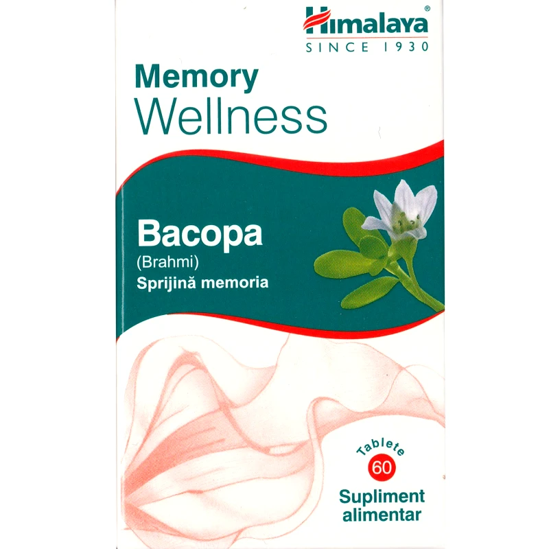 Himalaya Himalaya Memory Wellness Bacopa Συμπλήρωμα Διατροφής Εκχυλίσματος του Βοτάνου Μπακόπα για Ενίσχυση της Μνήμης & της Συγκέντρωσης Κατά του Άγχους 60tabs