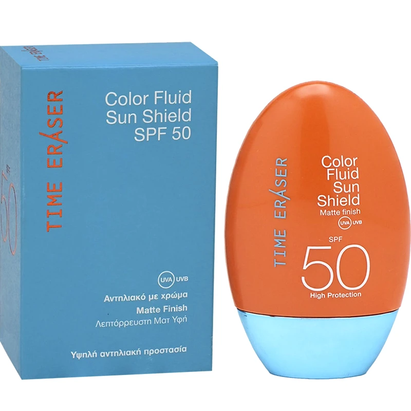 Medisei Medisei Time Eraser Color Fluid Sun Shield Spf50 Λεπτόρρευστο Αντηλιακό Γαλάκτωμα Προσώπου Υψηλής Προστασίας με Χρώμα & Ματ Αποτέλεσμα 50ml 