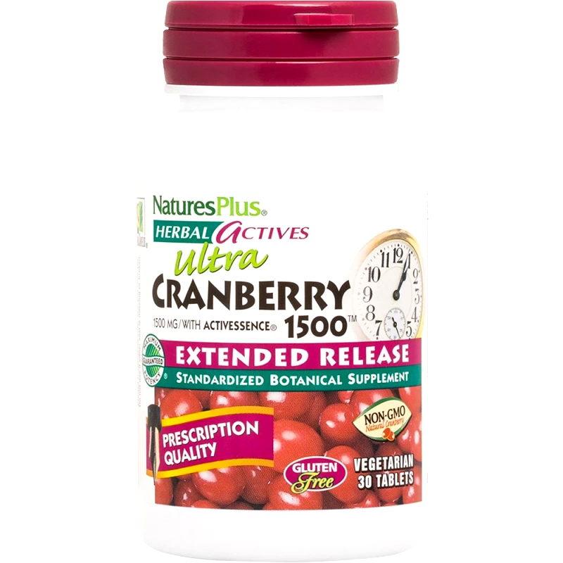 Natures Plus Natures Plus Ultra Cranberry 1500mg Συμπλήρωμα Διατροφής Εκχυλίσματος Κράνμπερι & Βιταμίνης C Παρατεταμένης Αποδέσμευσης για Πρόληψη & Αντιμετώπιση Λοιμώξεων του Ουροποιητικού Συστήματος 30tabs