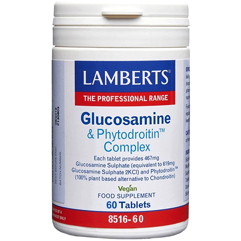 Lamberts Lamberts Glucosamine & Phytodroitin Complex Συμπλήρωμα Διατροφής για την Ελαστικότητα του Αρθρικού Χόνδρου 467mg & 110mg, 60tabs