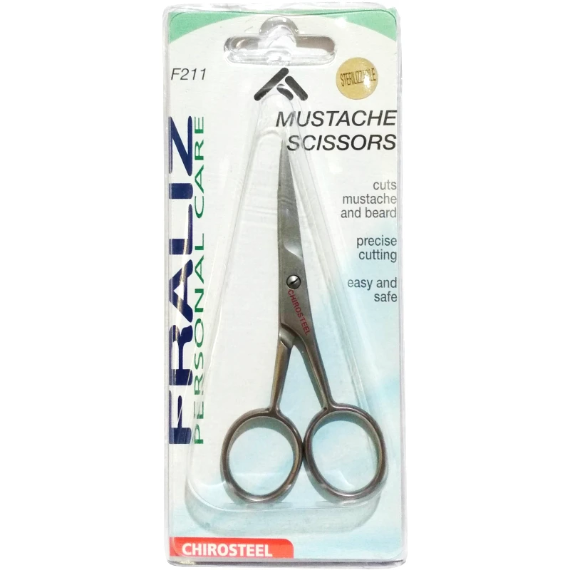 Health-Plus Fraliz F211 Mustache Scissors Ψαλίδι για Μουστάκι 1 Τεμάχιο