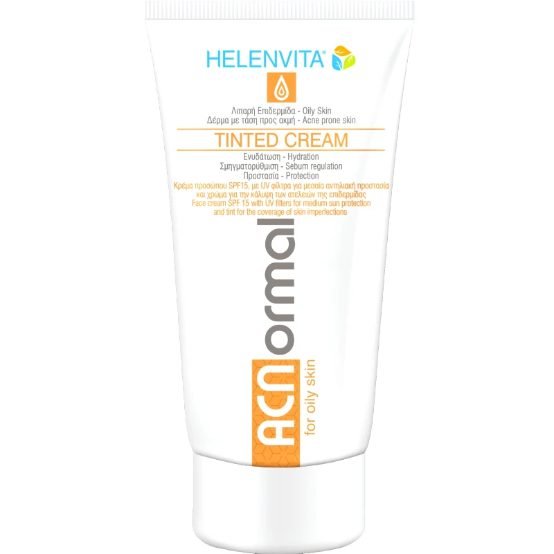 ΦΑΡΜΕΞ Helenvita ACNormal Tinted Cream Αντηλιακή Κρέμα Προσώπου Spf15 με Χρώμα για την Κάλυψη των Ατελειών της Λιπαρής Επιδερμίδας 60ml