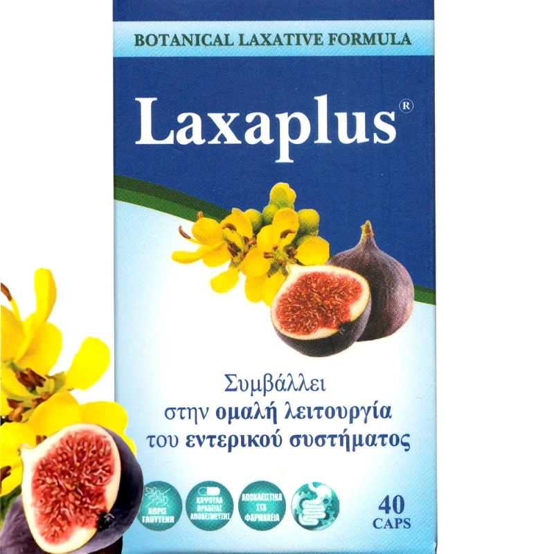 Health-Plus Health-Plus Laxaplus Συμπλήρωμα Διατροφής Προβιοτικών & Εκχυλίσματος Βοτάνων για την Αντιμετώπιση της Δυσκοιλιότητας & Ομαλή Λειτουργία του Εντερικού Συστήματος 40caps