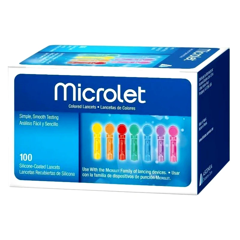 Bayer Microlet Coloured Lancets Σκαρφιστήρες για το Σύστημα Παρακολούθησης Γλυκόζης Αίματος 100 Τεμάχια