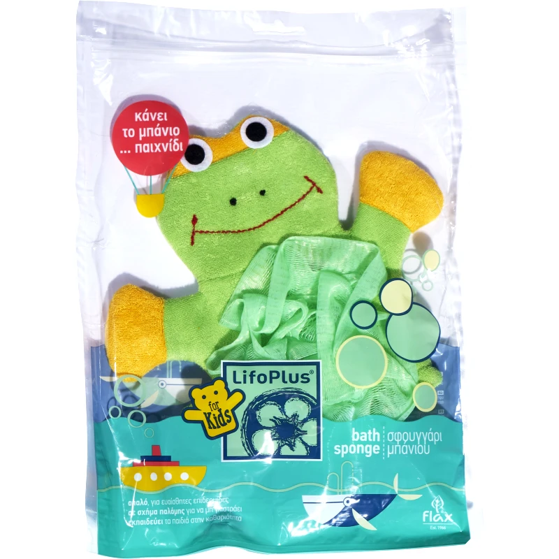 Lifoplus Lifoplus Παιδικό Βαμβακερό Σφουγγάρι Βατραχάκι 1 Τεμάχιο