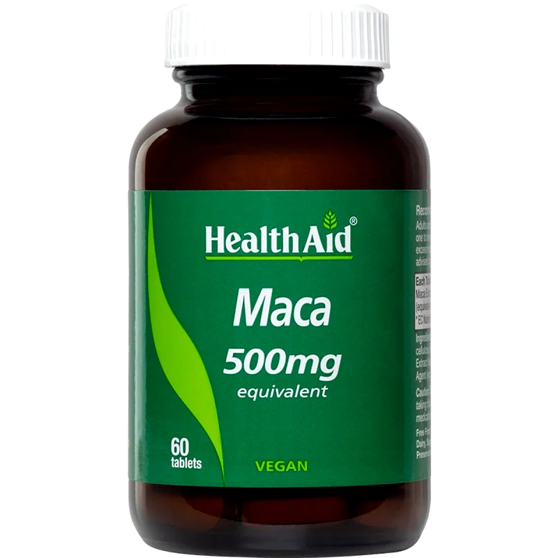 Health Aid Health Aid Maca 500mg Συμπλήρωμα Διατροφής Εκχυλίσματος του Βοτάνου Maca για Ενίσχυση & Τόνωση της Σεξουαλικής Υγείας στους Άνδρες 60tabs