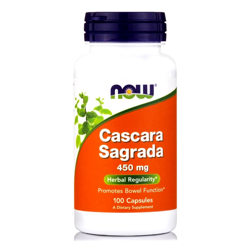 Now Now Foods Cascara Sagrada 450mg για την Ενίσχυση της Περισταλτικότητας του παχέος Εντέρου 100caps