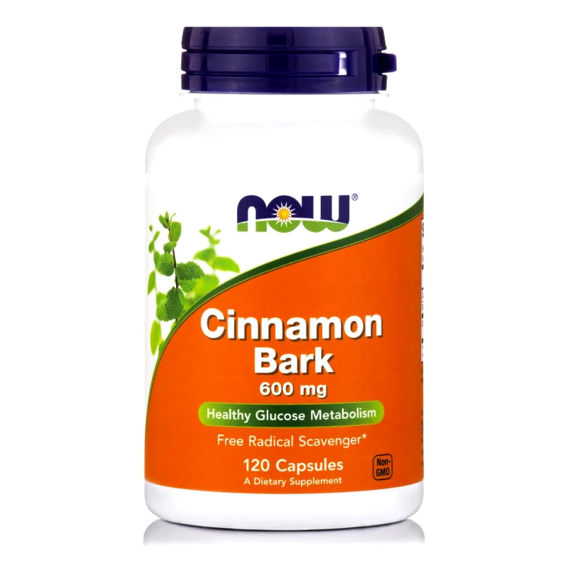 Now Now Foods Cinnamon Bark 600mg Συμπλήρωμα Διατροφής που Υποβοηθά τη Φυσιολογική Λειτουργία της Πέψης 120caps