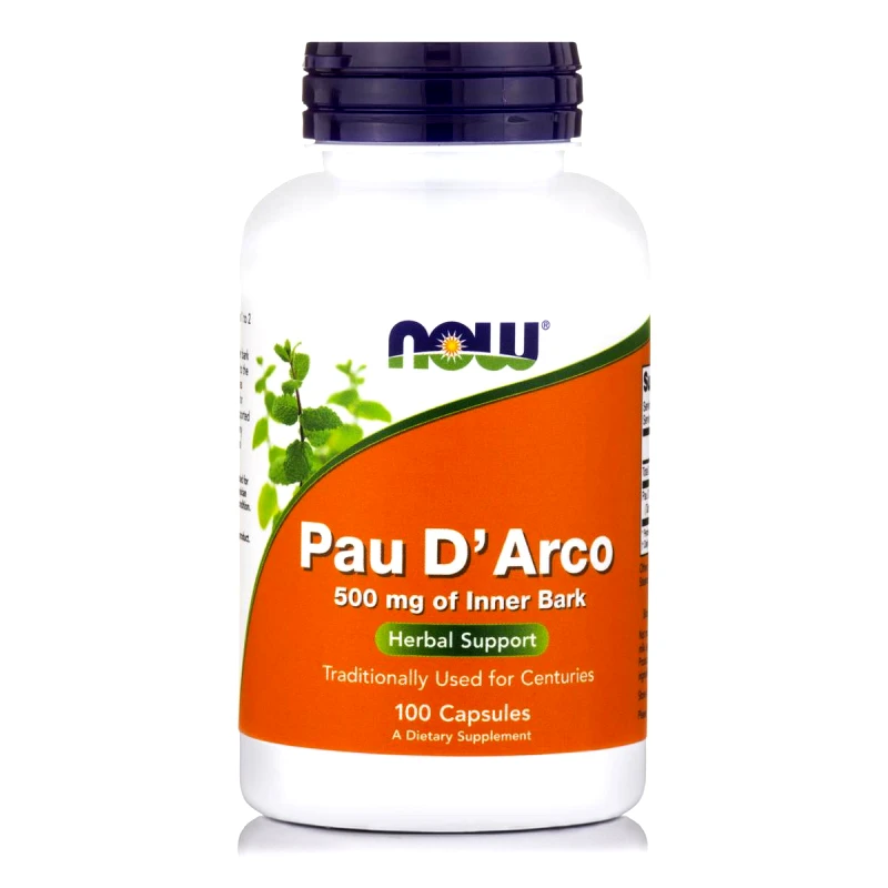 Now Now Foods Pau D'Arco 500mg Συμπλήρωμα Διατροφής για την Ενίσχυση του Ανοσοποιητικού & την Υγιή Εντερική Χλωρίδα 100caps