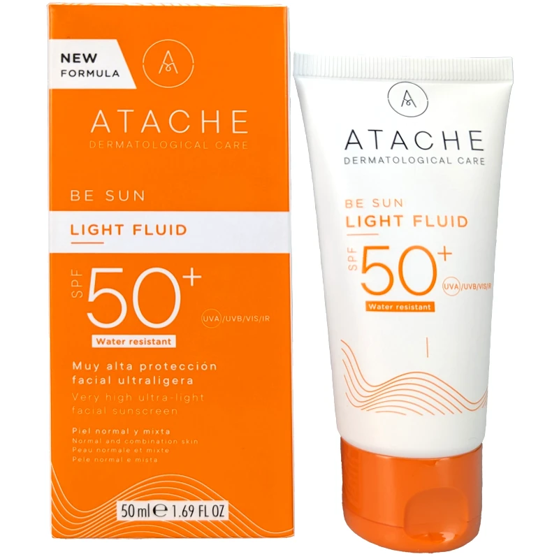 Atache Atache Be Sun Light Fluid Water Resistant Spf50+, Αντηλιακό Προσώπου Πολύ Υψηλής Προστασίας για Κανονικές & Μικτές Επιδερμίδες 50ml