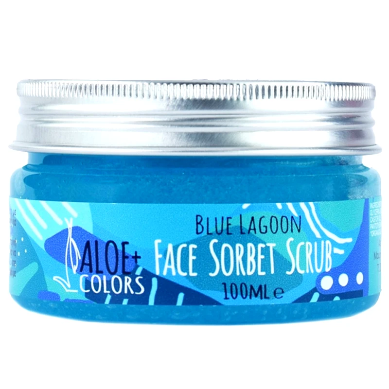 Aloe Colors Aloe+ Colors Blue Lagoon Face Sorbet Scrub Απολεπιστικό Προσώπου με Βιολογική Αλόη & Άρωμα Κοκτέιλ Blue Lagoon 100ml
