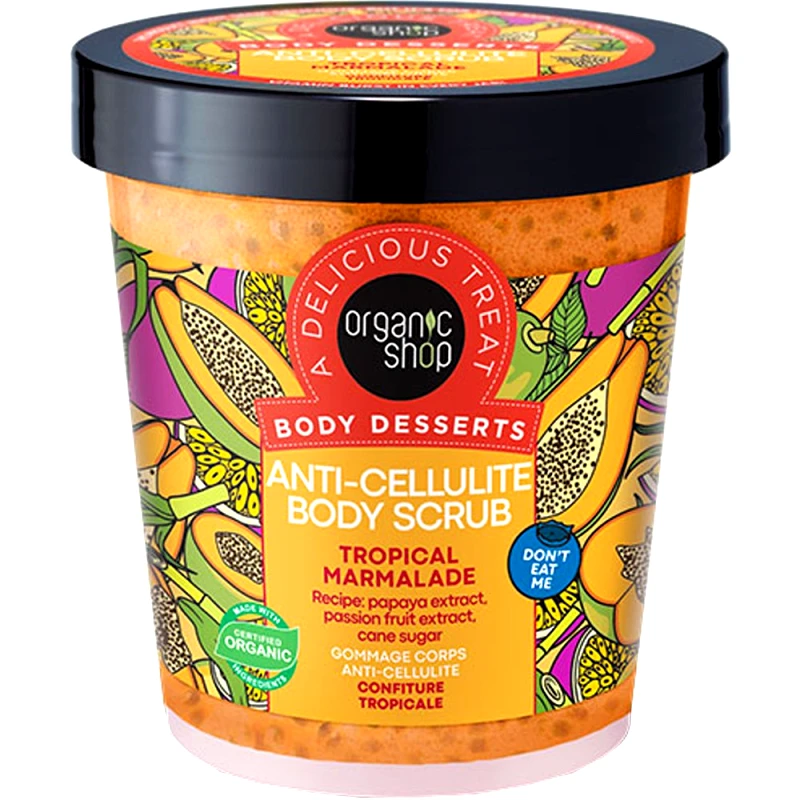 Natura Siberica Organic Shop Body Desserts Tropical Marmalade Anti-Cellulite Scrub Απολεπιστικό Σώματος με Εκχύλισμα Τροπικών Φρούτων για Λείανση Κατά της Κυτταρίτιδας 450ml