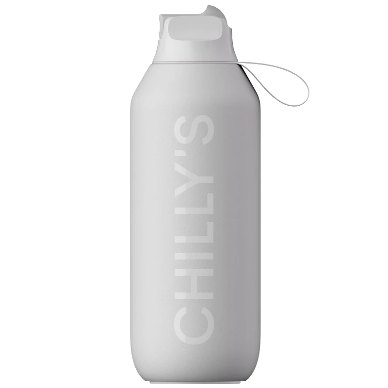 Chilly's Chilly's Series 2 Flip Sport Bottle Ανοξείδωτος Θερμός με Καλαμάκι & Αντιμικροβιακό Στόμιο για Κρύα Ροφήματα 500ml, Κωδ 22604 - Granite Grey