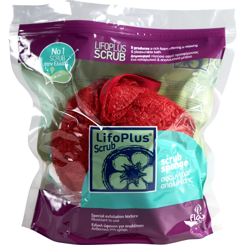 Lifoplus Lifoplus Scrub Σφουγγάρι Απολέπισης Κόκκινο 1 Τεμάχιο