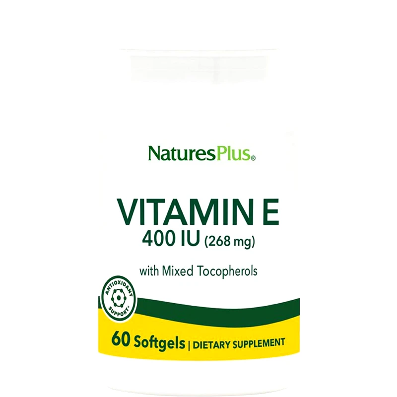 Natures Plus Natures Plus Vitamin E 400IU Συμπλήρωμα Διατροφής με Βιταμίνη Ε για την Καλή Υγεία των Μαλλιών Νυχιών & Δέρματος με Ισχυρές Αντιοξειδωτικές Ιδιότητες 60 Softgels
