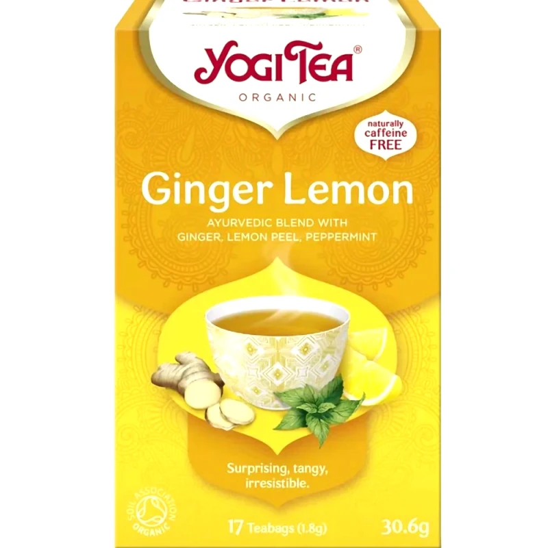 Yogi Tea Yogi Tea Ginger Lemon  Ρόφημα Βοτάνων με Αποξηραμένη Ρίζας Τζίντζερ & Λεμόνι για Πνευματική Αρμονία, Ενέργεια & Αντιμετώπιση Κρυολογήματος 17 Teabags (17 Φακελάκια x 1,8g)