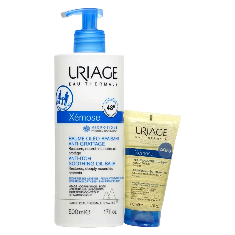 Uriage Uriage Promo Xemose Anti-Itch Soothing Oil Balm 500ml & Δώρο Cleansing Soothing Oil 50ml