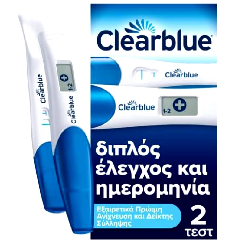 Clearblue Clearblue Combo Pack Συνδυασμένη Συσκευασία Πρώιμος Έλεγχος & Ημερομηνία Τεστ Εγκυμοσύνης 2 Τεμάχια