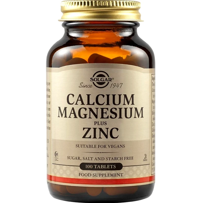 Solgar Solgar Calcium Magnesium Plus Zinc Συμπλήρωμα Διατροφής Ασβεστίου, Μαγνησίου & Ψευδάργυρου για την Καλή Υγεία των Οστών & Μυών 100tabs