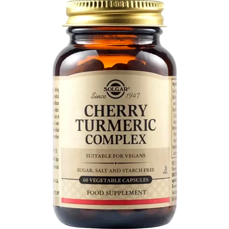Solgar Solgar Cherry Turmeric Complex Συμπλήρωμα Διατροφής Εκχυλίσματος Κουρκουμά & Κερασιού με Αντιοξειδωτικές Ιδιότητες 60veg.caps