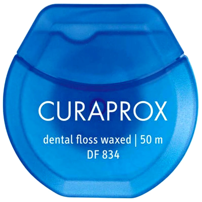 Curaprox Curaprox DF 834 Dental Floss Waxed Οδοντικό Νήμα Κερωμένο με Γεύση Μέντας 50 Μέτρα