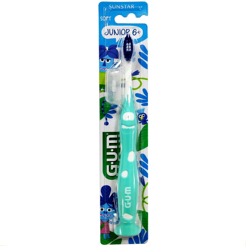 Gum Gum Junior 6+ Soft Toothbrush Παιδική Μαλακή Οδοντόβουρτσα με Βάση Βεντούζα 1 Τεμάχιο - Σιελ