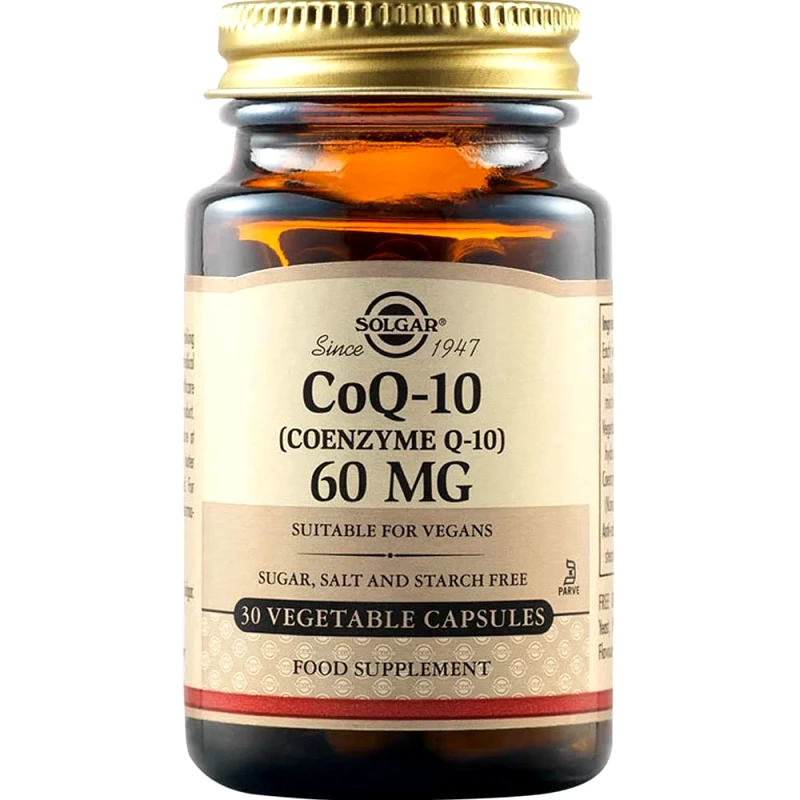 Solgar Solgar Coenzyme Q10 60mg Συμπλήρωμα Διατροφής με Συνένζυμο Q10 για την Ενίσχυση Παραγωγής Ενέργειας σε Κυτταρικό Επίπεδο με Αντιοξειδωτικές Ιδιότητες 30veg.caps