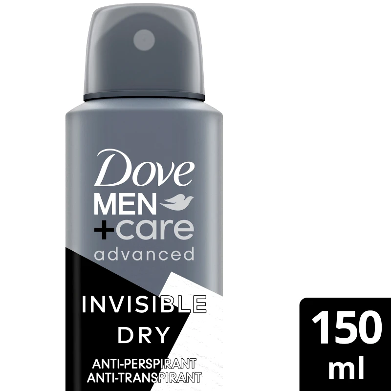 Dove Dove Men+ Care Advanced Invisible Dry Deo Spray Προηγμένο Ανδρικό Αποσμητικό για Φροντίδα της Επιδερμίδας Κατά των Κηλίδων της Εφίδρωσης Μακράς Διάρκειας 150ml