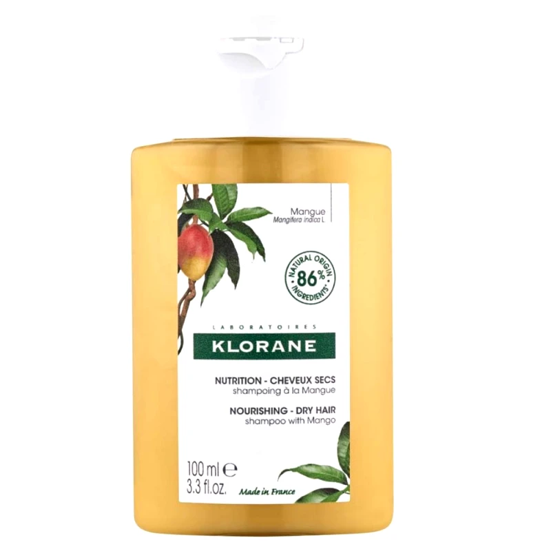 Klorane Klorane Mango Shampoo Dry Hair Travel Size Σαμπουάν με Μάνγκο για Ξηρά Μαλλιά 100ml