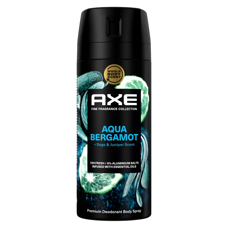 Axe Axe Aqua Bergamot 72h Anti-Perspirant Spray Ανδρικό Αποσμητικό Spray για 72ωρη Προστασία με Αιθέρια Έλαια & Άρωμα Περγαμόντο, Φασκόμηλο & Πεύκο 150ml