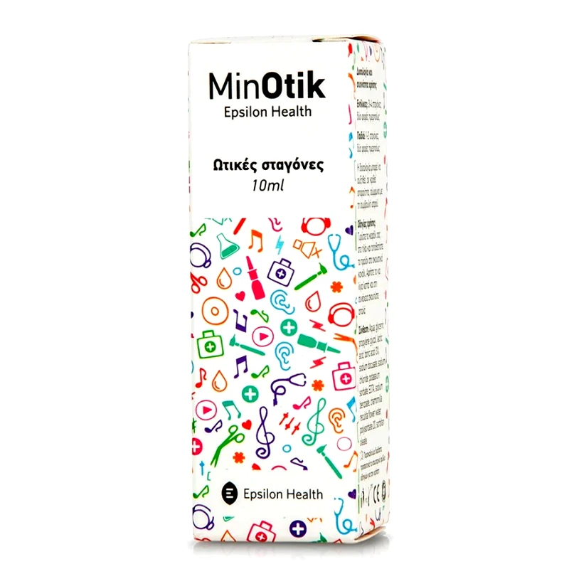 EPSILON HEALTH MinOtic Ωτικές Σταγόνες, Ιδανικό Βοήθημα για τον Καθαρισμό της Ακουστικής Κοιλότητας & της Συσσωρευμένης Κυψελίδας 10ml