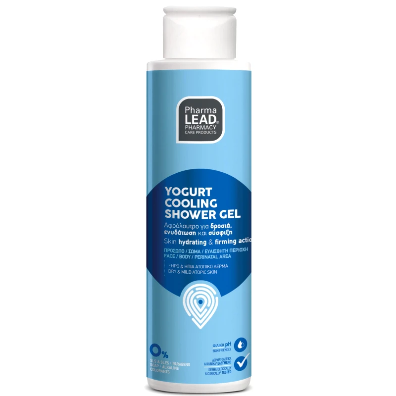 PharmaLead Pharmalead Yogurt Cooling Shower Gel Travel Size 100ml Ενυδατικό Καθαριστικό Gel για Πρόσωπο, Σώμα & Ευαίσθητη Περιοχή για Ξηρές Επιδερμίδες