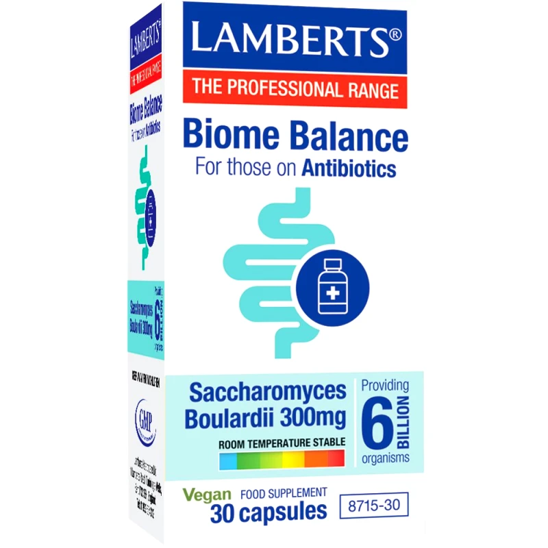 Lamberts Lamberts Biome Balance For Those On Antibiotics Συμπλήρωμα Διατροφής Προβιοτικών για Αποκατάσταση της Εντερικής Χλωρίδας σε Άτομα που Λαμβάνουν Αντιβιοτικά 30caps