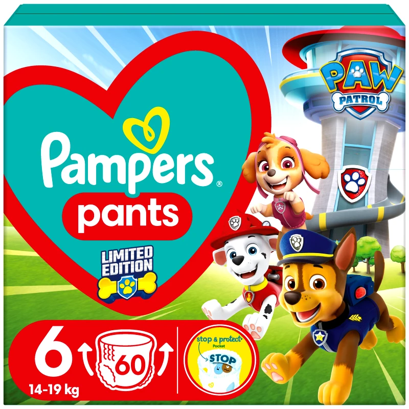 Pampers Pampers Pants Paw Patrol Limited Edition No6 (14-19kg) Πάνες Βρακάκι 60 πάνες