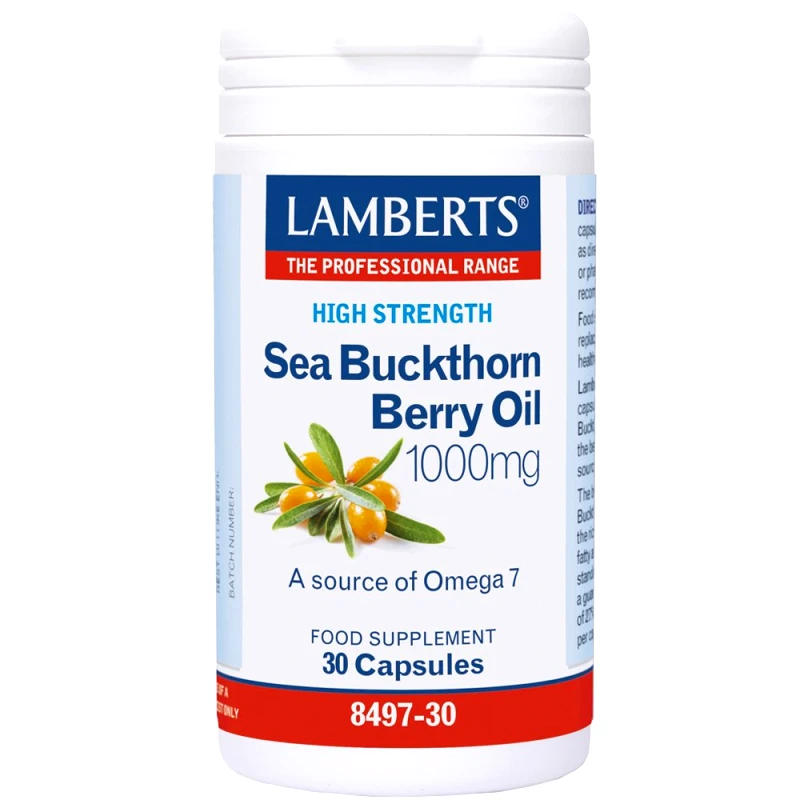 Lamberts Lamberts Sea Buckthorn Συμπλήρωμα Διατροφής Εκχυλίσματος Ιπποφαούς για Ενέργεια, Τόνωση Ισχυρό Ανοσοποιητικό με Αντιοξειδωτικές Ιδιότητες 1000mg, 30caps