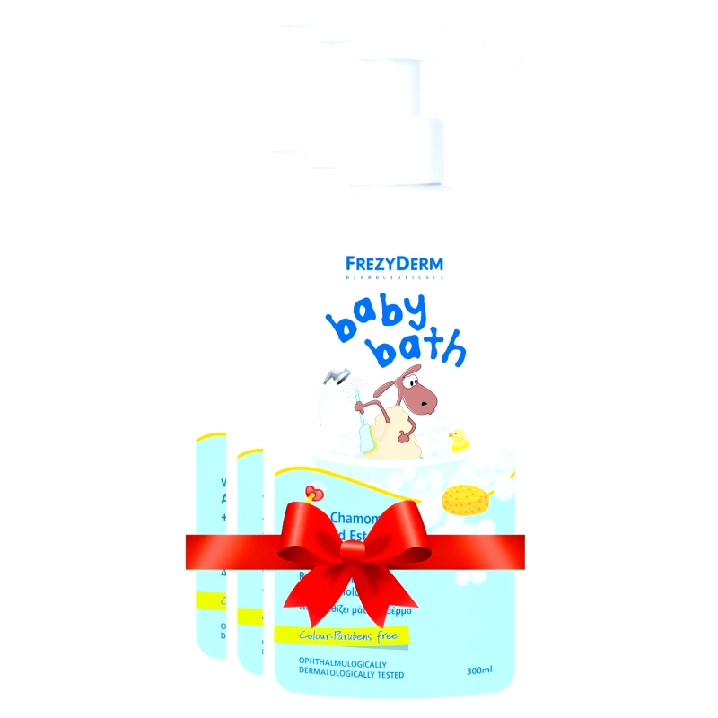 Frezyderm Σετ Frezyderm Baby Bath Βρεφικό Αφρόλουτρο με Χαμομήλι, Εστέρες Αμυγδάλου & Πρωτείνες Σιταριού 3x300ml