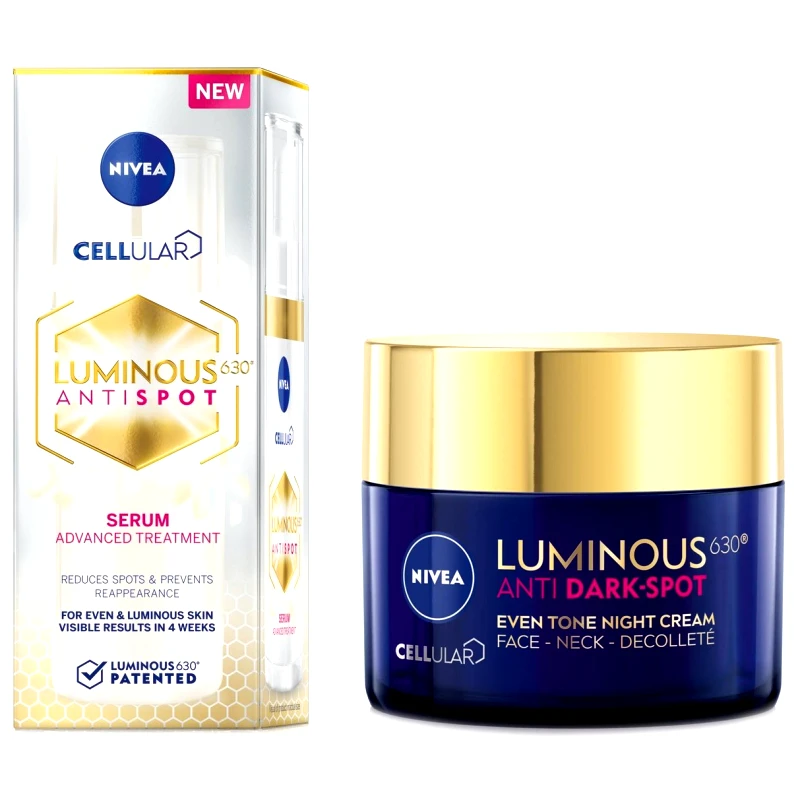 Nivea Σετ Nivea Cellular Luminous630 Antispot Serum Advanced Treatment 30ml & Antispot Night Repair Cream 50ml,Συμπυκνωμένος Ορός Κατά των Κηλίδων & Κρέμα Προσώπου Νύχτας, Κατά των Κηλίδων