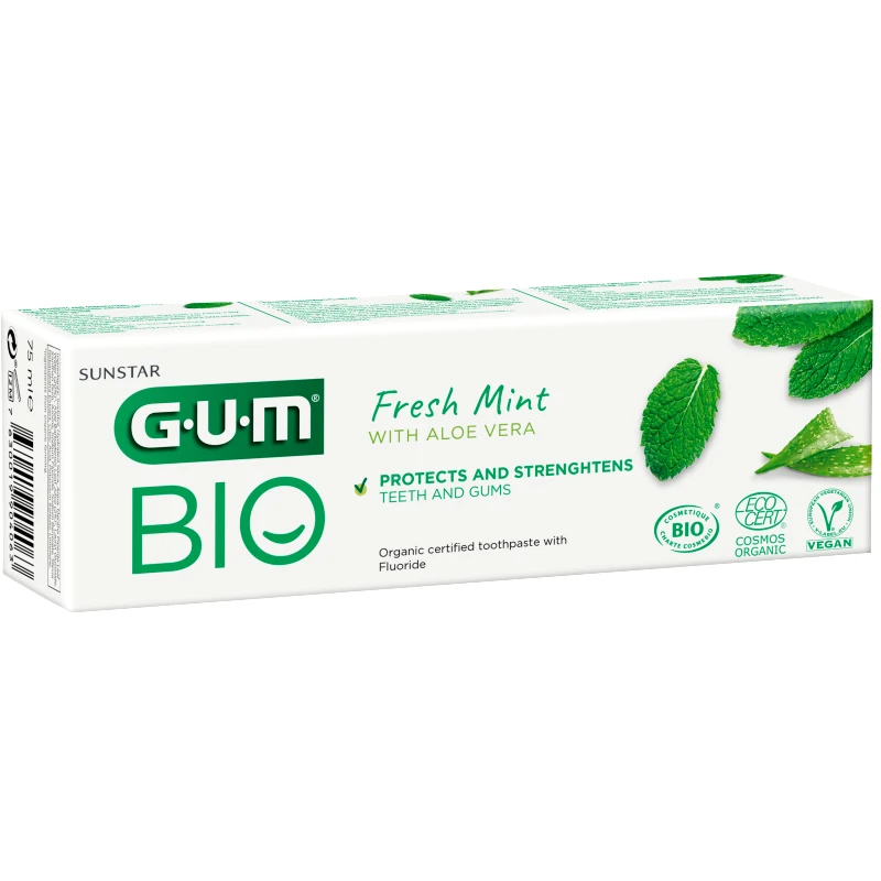 Gum Gum Bio Fresh Mint Toothpaste with Aloe Vera Πιστοποιημένη Οργανική Οδοντόπαστα που Προστατεύει & Ενδυναμώνει Δόντια & Ούλα 75ml
