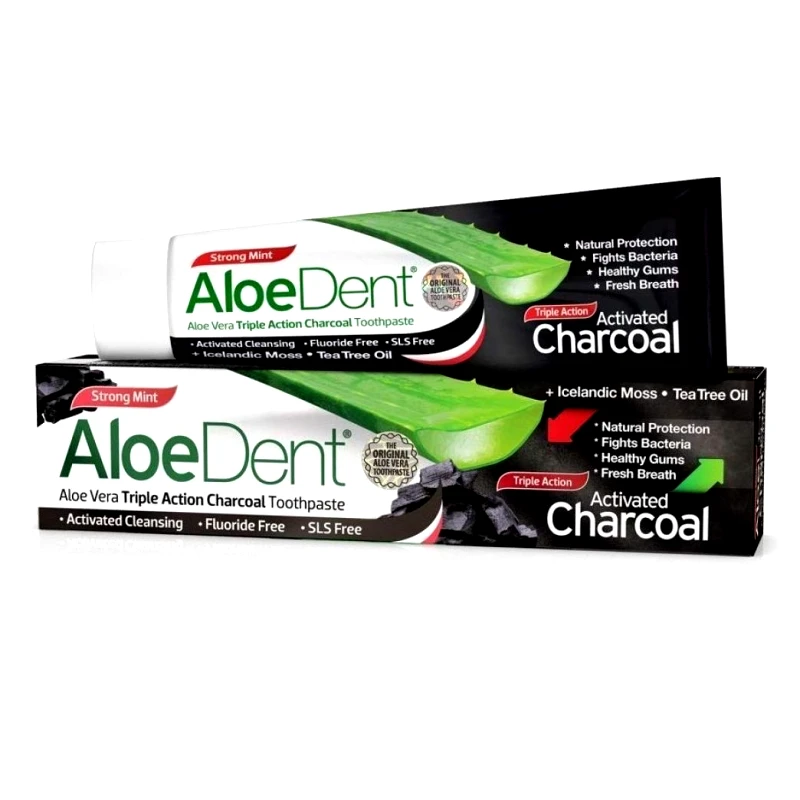 Optima Health & Nutrition Optima Aloe Vera Triple Action Charcoal Toothpaste Λευκαντική Οδοντόκρεμα Τριπλής Δράσης 100ml