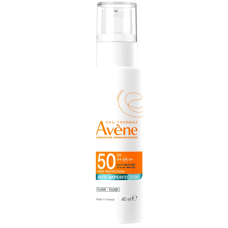 Avène Avene Anti-Imperfection Fluid Spf50+ Λεπτόρρευστο Αντηλιακό Προσώπου Υψηλής Προστασίας για την Πρόληψη των Σημαδιών της Ακμής 40ml