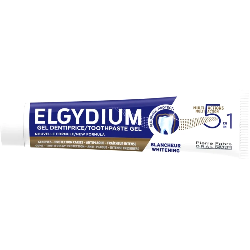 Pierre Fabre Oral Care Elgydium Multi-Action 5in1 Whitening Toothpaste Gel Οδοντόκρεμα για Ολοκληρωμένη Προστασία & Λευκότερα Δόντια με Δροσερή Αναπνοή 75ml
