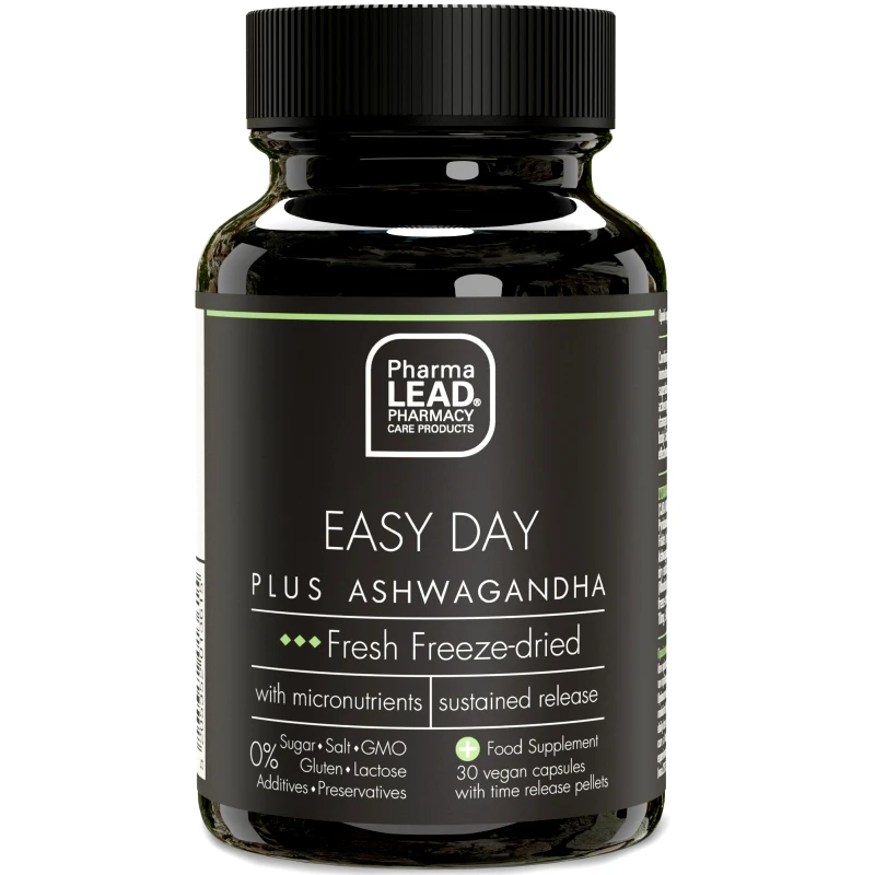 PharmaLead Pharmalead Black Range Easy Day Plus Ashwagandha Συμπλήρωμα Διατροφής για την Ομαλή Ψυχολογική Λειτουργία 30veg.caps