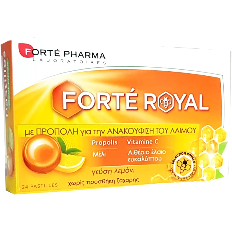 FORTE PHARMA Forte Pharma Pastilles Royales Παστίλιες με Πρόπολη & Γεύση Λεμόνι για τον Πονόλαιμο, 24 τεμάχια