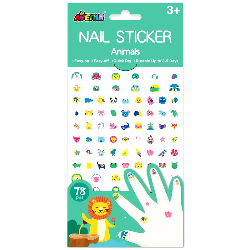 Avenir Avenir Nail Sticker Big Κωδ 60523 Παιδικά Αυτοκόλλητα Νυχιών 78 Τεμάχια - Animals