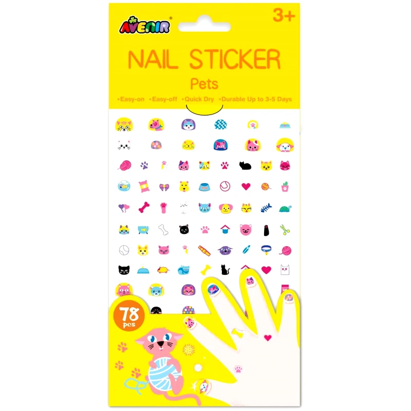 Avenir Avenir Nail Sticker Big Κωδ 60522 Παιδικά Αυτοκόλλητα Νυχιών 78 Τεμάχια - Pets