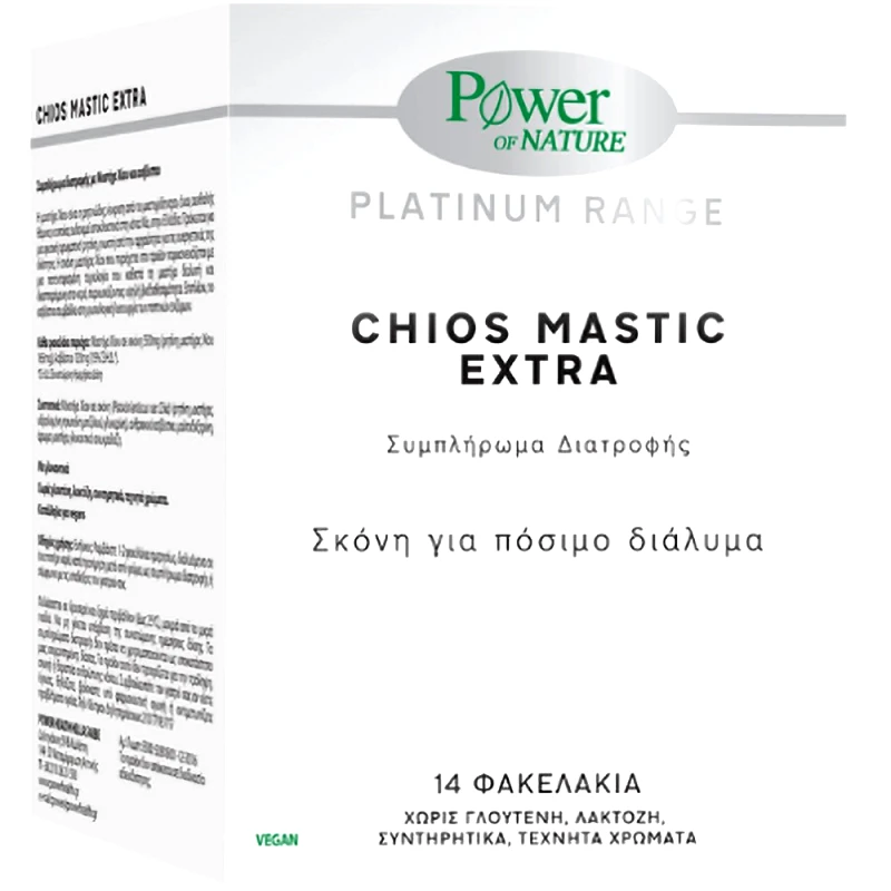 Power Health Power Health Platinum Range Chios Mastic Extra 550mg Συμπλήρωμα Διατροφής με Μαστίχα Χίου σε Σκόνη για την Αντιμετώπιση του Πεπτικού & Στομαχικού Έλκους 14 Sachets