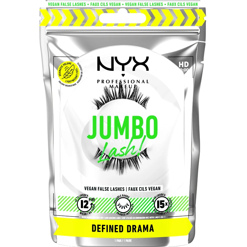 NYX Professional Makeup Nyx Professional Makeup Jumbo Lash! Vegan False Lashes Ψεύτικες Βλεφαρίδες για Καθηλωτικό Όγκο 1 Τεμάχιο - 08 Defined Drama