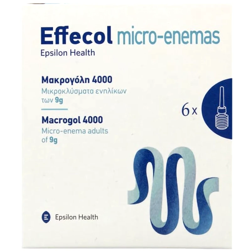 EPSILON HEALTH Effecol Micro-Enemas Macrogol 4000 Μικροκλύσματα για Ενήλικες 6x9g