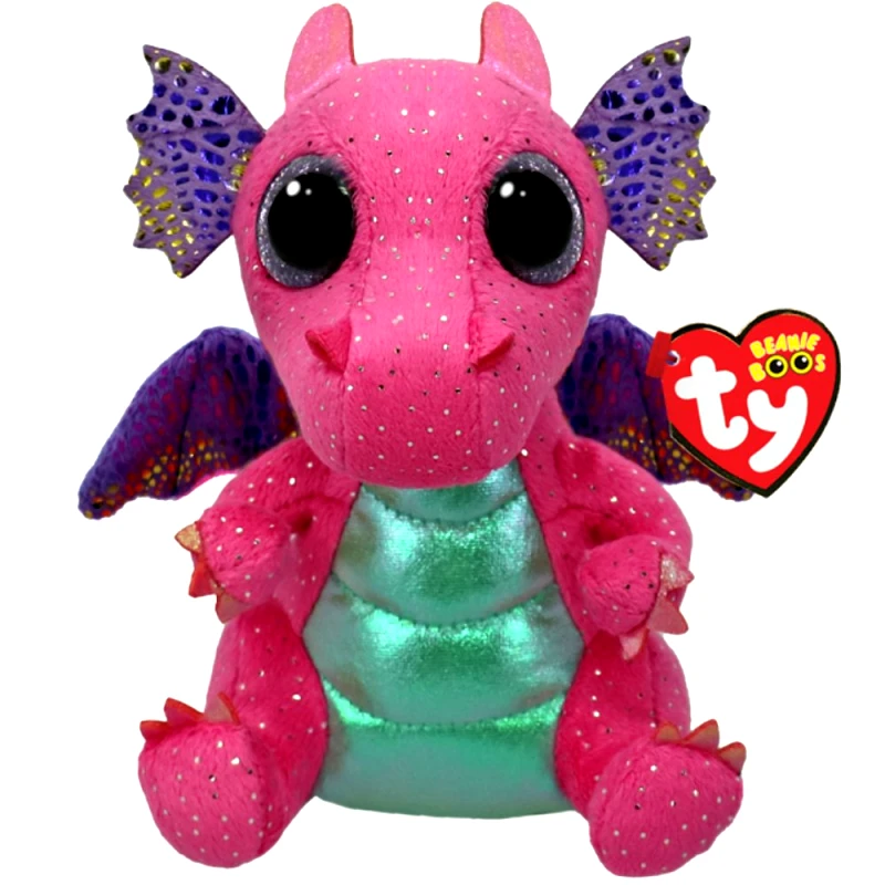 Ty Ty Beanie Babies Spitfire Plushie Λούτρινο Παιδικό Παιχνίδι Ρόζ Δράκος 1 Τεμάχιο
