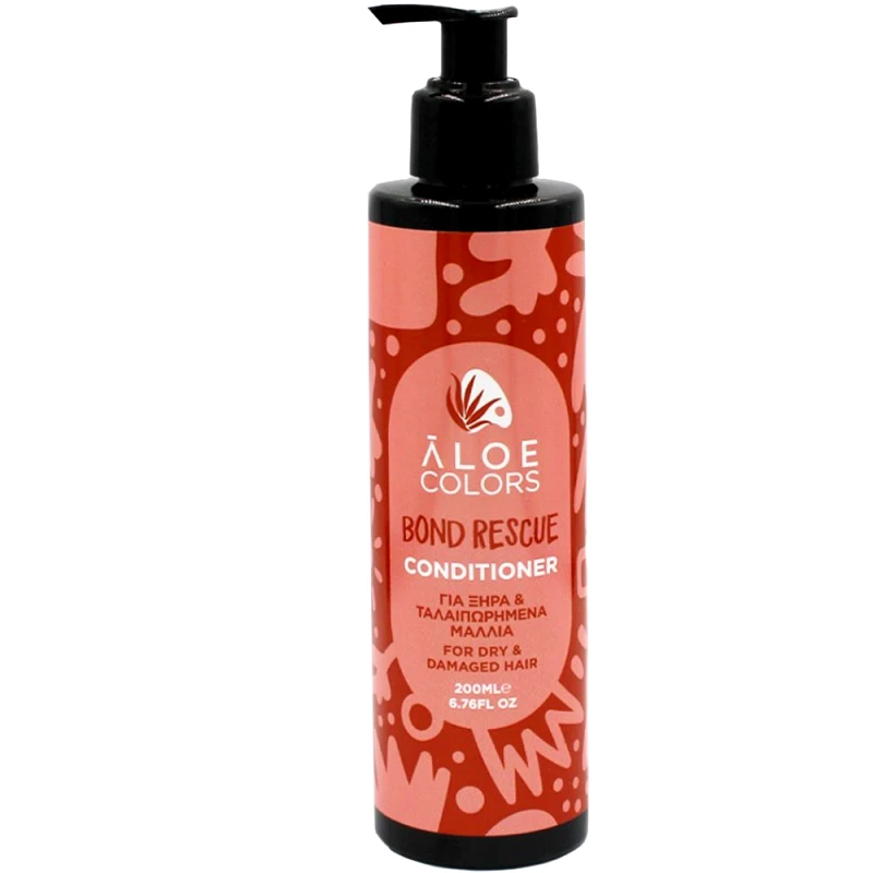 Aloe Colors Aloe Colors Bond Rescue for Damaged & Dry Hair Conditioner Μαλακτική Κρέμα για Ξηρά & Ταλαιπωρημένα Μαλλιά, με Αντλία 200ml
